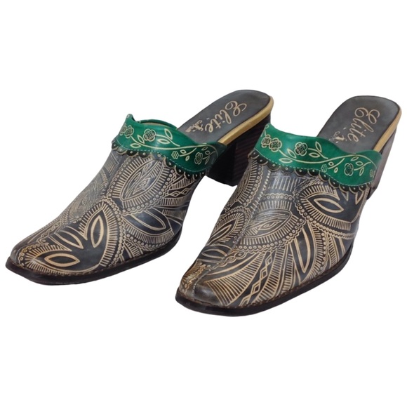 Elite By Corkys Scroll Mule Size 10 Leather Upper - Picture 2 of 8